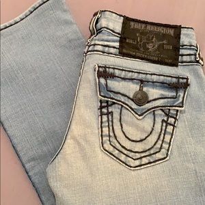 True Religion women’s jeans with black stitching